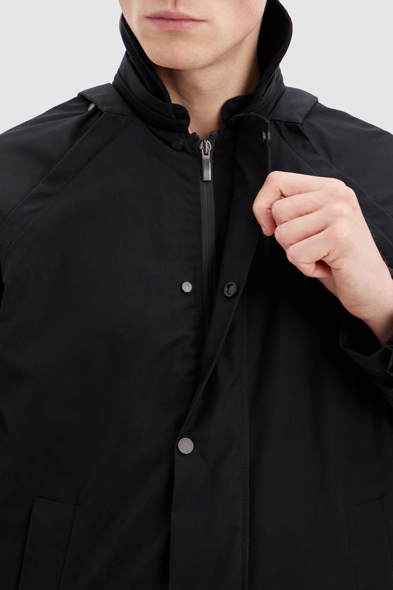 100% Organic Cotton Jacket in colour black  in front 