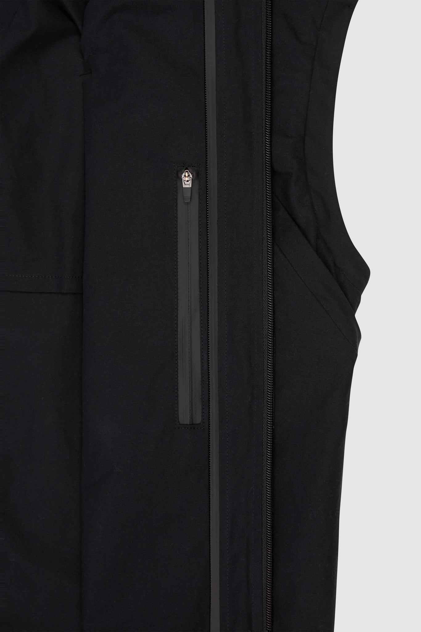 Black Outerwear Jacket made from 100% Organic Cotton Zipper Detail Inner Facing