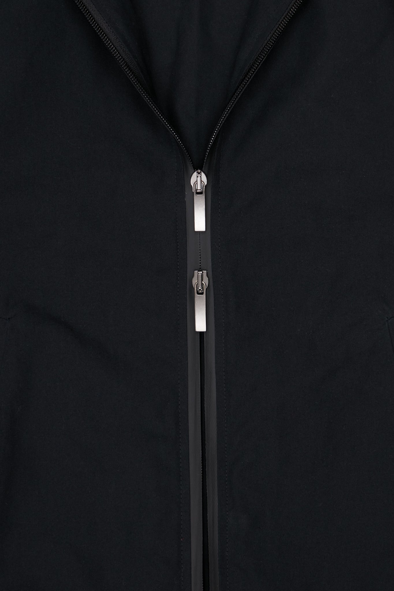 Front Detail, two way waterproof zipper 